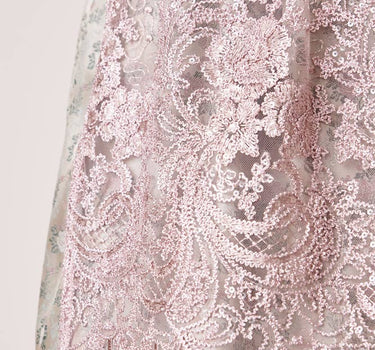 Krüger Dirndl "Roxana" Spitzenschürze 414365 | Hellgrün Rosa 60cm