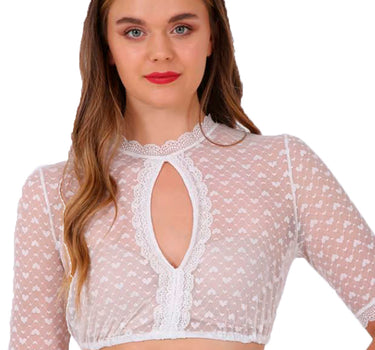 Krüger Dirndlbluse "Kiana" mit Lochausschnitt 037182 | Ecru