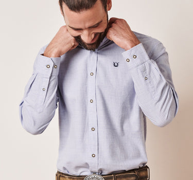 Krüger Trachtenhemd "Laurine" mit Stehkragen 913862 | Blau