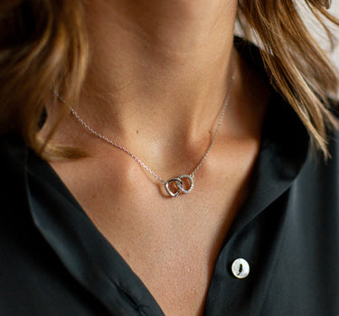 LUISIA Filigrane Halskette Infinity Ringe | 925 Silber mit Zirkonia