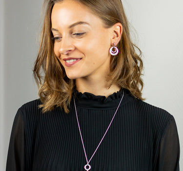 LUISIA Halskette "Doppelring Roségold" 79220 | 925 Silber (60cm Länge)