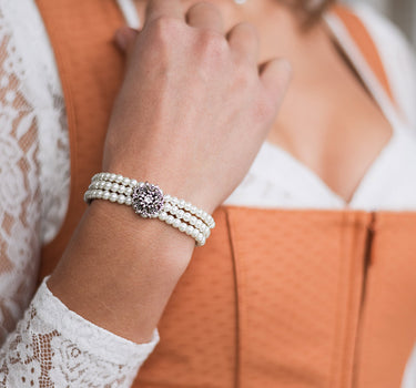 LUISIA Perlenarmband "Nyala" 3-reihig mit Kristall von Swarovski 48371