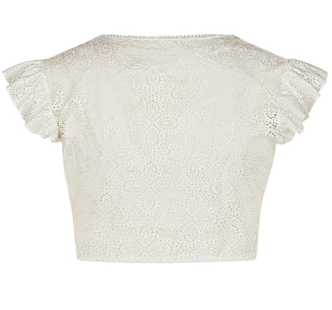 Nina von C. Spitzen Dirndlbluse "Laila" Flügelarm 48468360 | Champagner