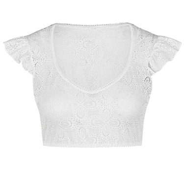 Nina von C. Spitzen Dirndlbluse "Laila" Flügelarm 48468360 | Weiß