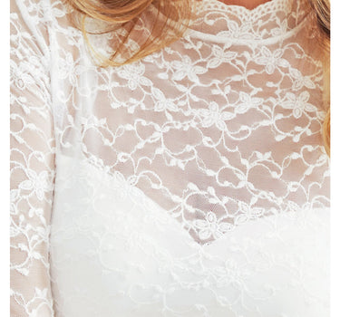 Nina von C. Spitzen Dirndlbluse "Jenna" Langarm 48470971 | Weiß