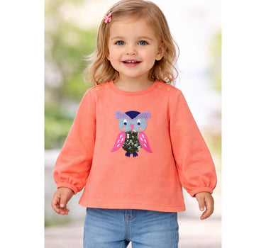 BONDI Baby Mädchen Langarmshirt "Eule" 86968 | Apricot