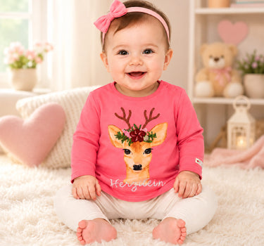 BONDI Baby Mädchen Langarmshirt "Herzlein" 86671 | Candy Rosa