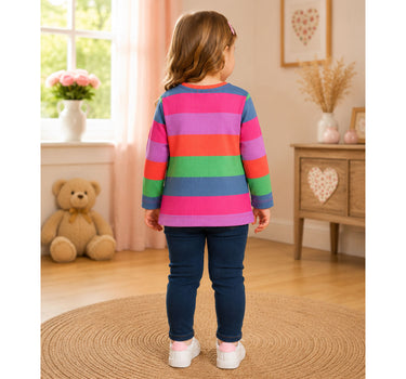 BONDI Mädchen Langarmshirt "Be mine" 86966 | Stripe Pink/Apricot