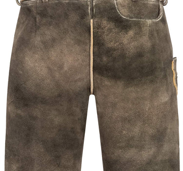 Krüger BUAM Kurze Lederhose "Pino" mit Gürtel 962567 | Braun Blau
