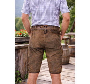 MADDOX Kurze Herren Lederhose "Horn" mit Gürtel | Antik W. Stein