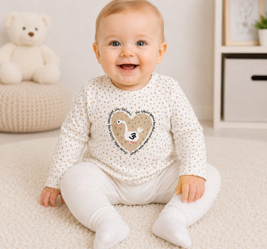 BONDI Baby Mädchen Langarmshirt "Gänschen" 93957 | dots allover