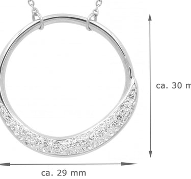 LUISIA Edelstahl Halskette 50+5 cm Silber mit Anhänger | Ring mit Zirkonia