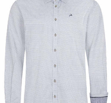MADDOX Herren Trachtenhemd - Hemd-102 | Blau Grau