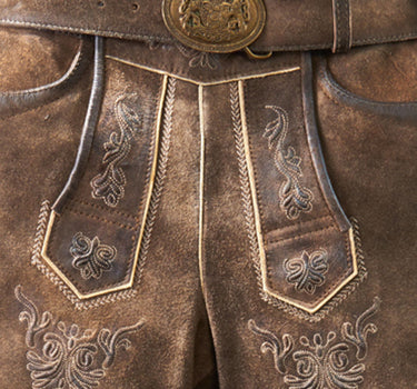 MADDOX Kniebund Lederhose "Schönsee" mit Gürtel | Antik Ziller