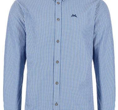 MADDOX Kariertes Herren Trachtenhemd - Hemd-47 | Navy Blau