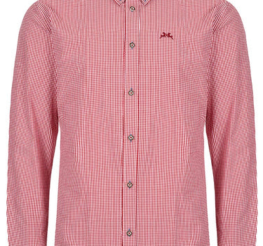 MADDOX Kariertes Trachtenhemd Button Down - Hemd-47 | Rot