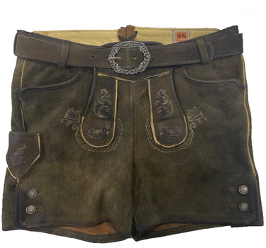 MADDOX Kurze Mädchen Lederhose "Fichtelsee" mit Gürtel | Ziller Antik