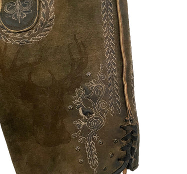 MADDOX Kurze Herren Lederhose "Klostersee" mit Gürtel | Antik Ziller