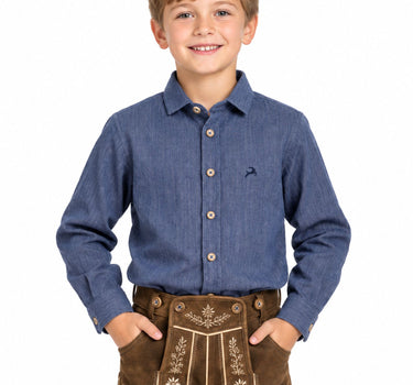 MADDOX Kinder Trachtenhemd "Jonas" K-107 | Blau
