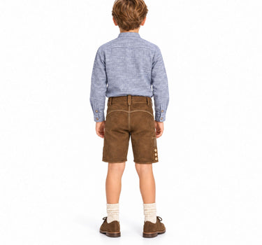 MADDOX Kinder Trachtenhemd "Justus" mit Hirschstickerei K-106 | Blau
