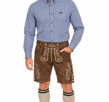 MADDOX Kariertes Herren Trachtenhemd - Hemd-47 | Navy Blau