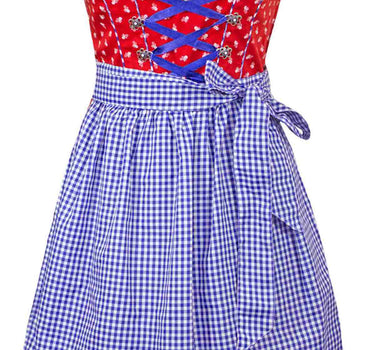 MADDOX Dirndl "Achensee" Traditionell | Rot Kobalt 55 cm
