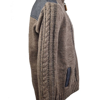 Maddox Jungen Strickjacke "Altwil" mit Zopfmuster | Braun