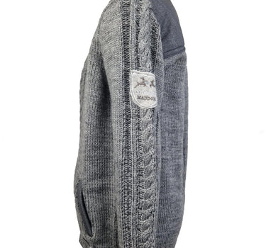 Maddox Jungen Strickjacke "Altwil" mit Zopfmuster | Grau