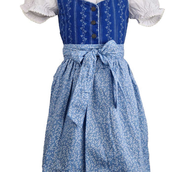MADDOX Kinder Dirndl "Gabriella" 3-tlg. mit Bluse und Schürze | Blau Weiß