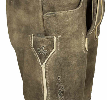 SCHWEIGERT´s Kurze Hirsch Lederhose Hartmut mit Träger - Rauch | Exklusiv von MADDOX