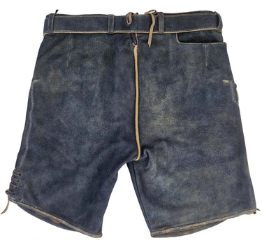 MADDOX Kurze Lederhose "Wetzikorn" mit Stickerei | Graphit