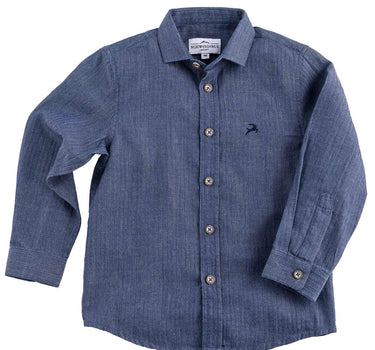 MADDOX Kinder Trachtenhemd "Jonas" mit Hirschstickerei K-107 | Blau