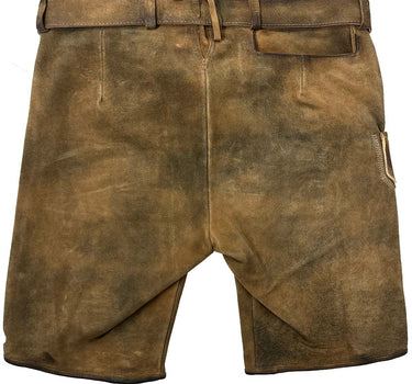 MADDOX Kurze Lederhose "Rolli" mit Gürtel | Antik Zirbe