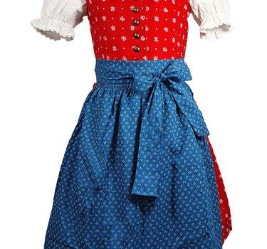 MADDOX Kinder Dirndl "Elli" 3-tlg. | Blümchen Rot Blau