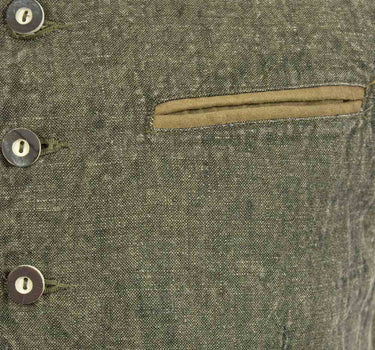 MADDOX Kinder Leinen Trachten Weste "Oliver" | Olivgrün