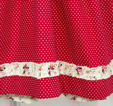 MADDOX Kinder Dirndl "Zermatt" 3-tlg. | Streublümchen Creme Rot