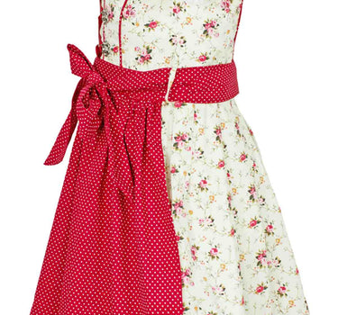MADDOX Kinder Dirndl "Zermatt" 3-tlg. | Streublümchen Creme Rot