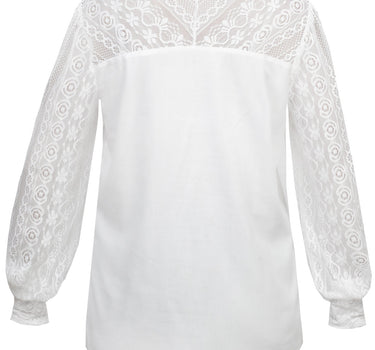 MarJo Spitzenshirt "Galinda-Majara" Langarm 992700 | Off-White Trachtenbluse