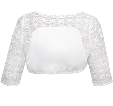 MarJo Dirndlbluse "Ganina-Candia" Traditionell Halbarm | Offwhite