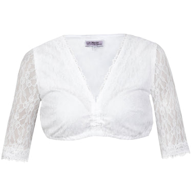 MarJo Damen Spitzen Dirndlbluse "Jalisa-Vida" Halbarm | Weiß