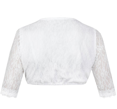 MarJo Damen Spitzen Dirndlbluse "Jalisa-Vida" Halbarm | Weiß