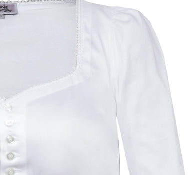 MarJo Dirndlbluse "Kathrin-Maurina" Halbarm Traditionell | Weiß