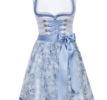 MarJo Dirndl "Alessa" mit Spitzenschürze 693150 | Wasserblau 50cm
