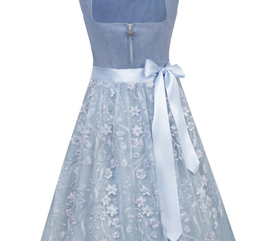 MarJo Dirndl "Isa" mit Spitzenschürze 698265 | Light Denim 65cm