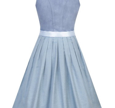 MarJo Dirndl "Isa" mit Spitzenschürze 698265 | Light Denim 65cm