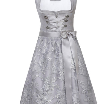 MarJo Dirndl "Wendi" mit Spitzenschürze 693550 | Silber 50cm