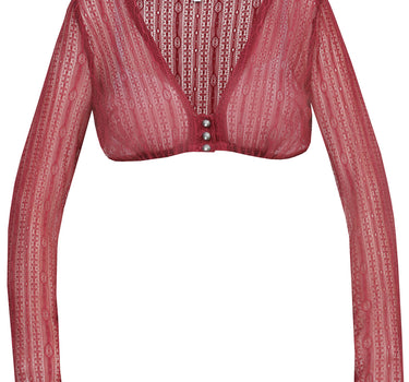 MarJo Damen Dirndlbluse "Hanja-Dorina" Langarm 300300 | Purpur Rot