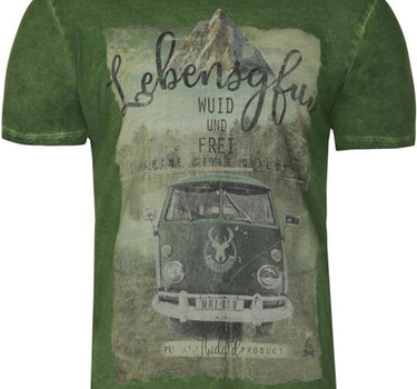 MarJo Herren Trachtenshirt "Lebensgfui" | Grün