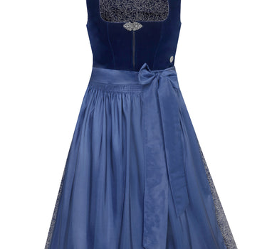 MarJo Samt Dirndl "Elisabeth" 697758 | Azurblau 58cm