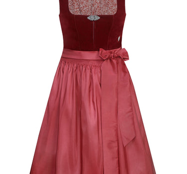 MarJo Samt Dirndl "Elisabeth" 697758 | Palisander Rot 58cm